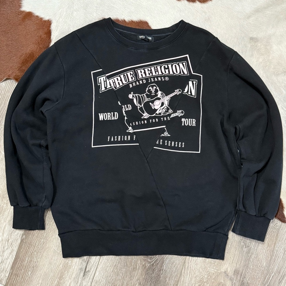 Oversized True Religion Black Sweatshirt